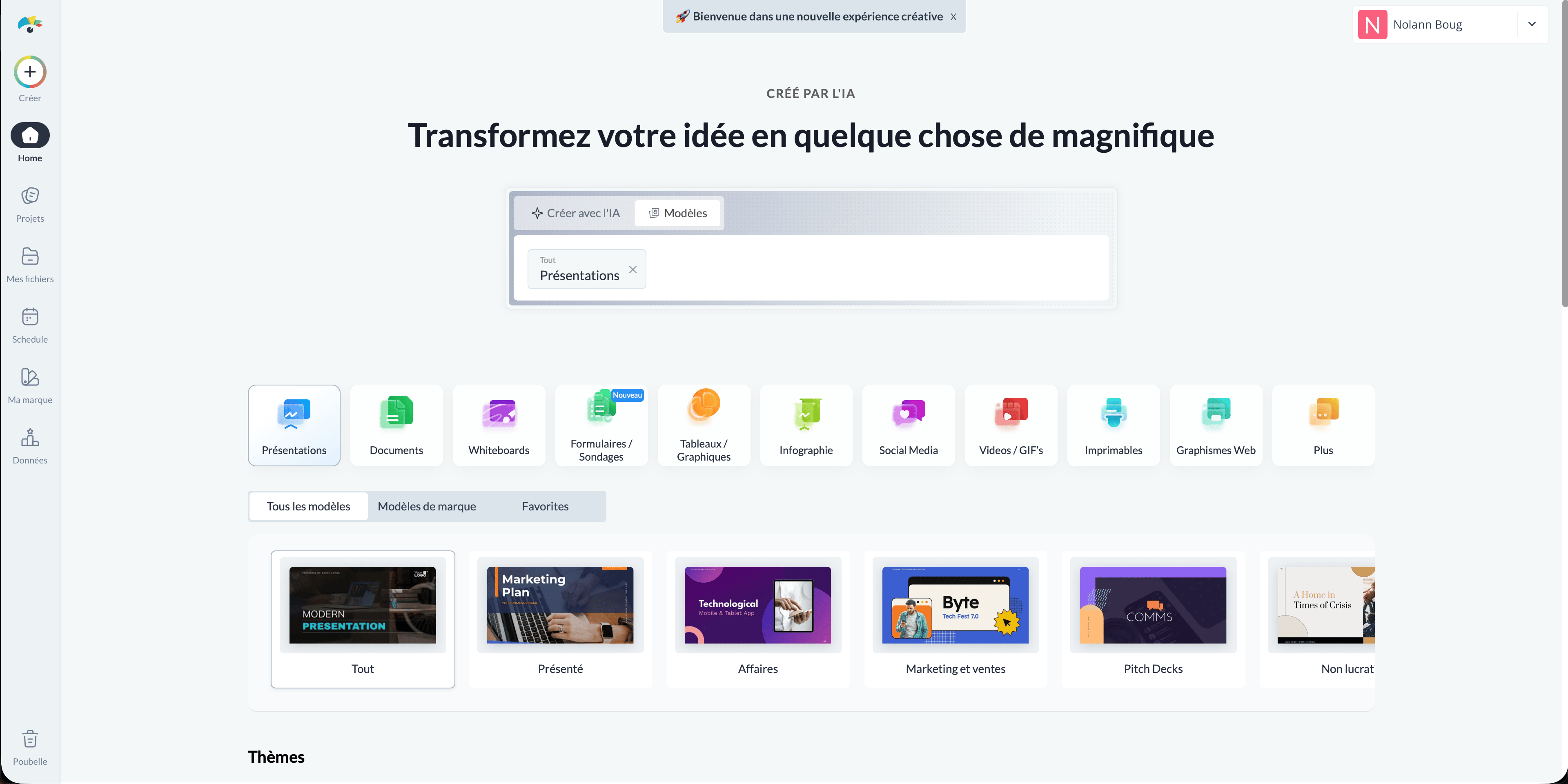 Éditeur de design Visme - visualisation de données et contenu interactif